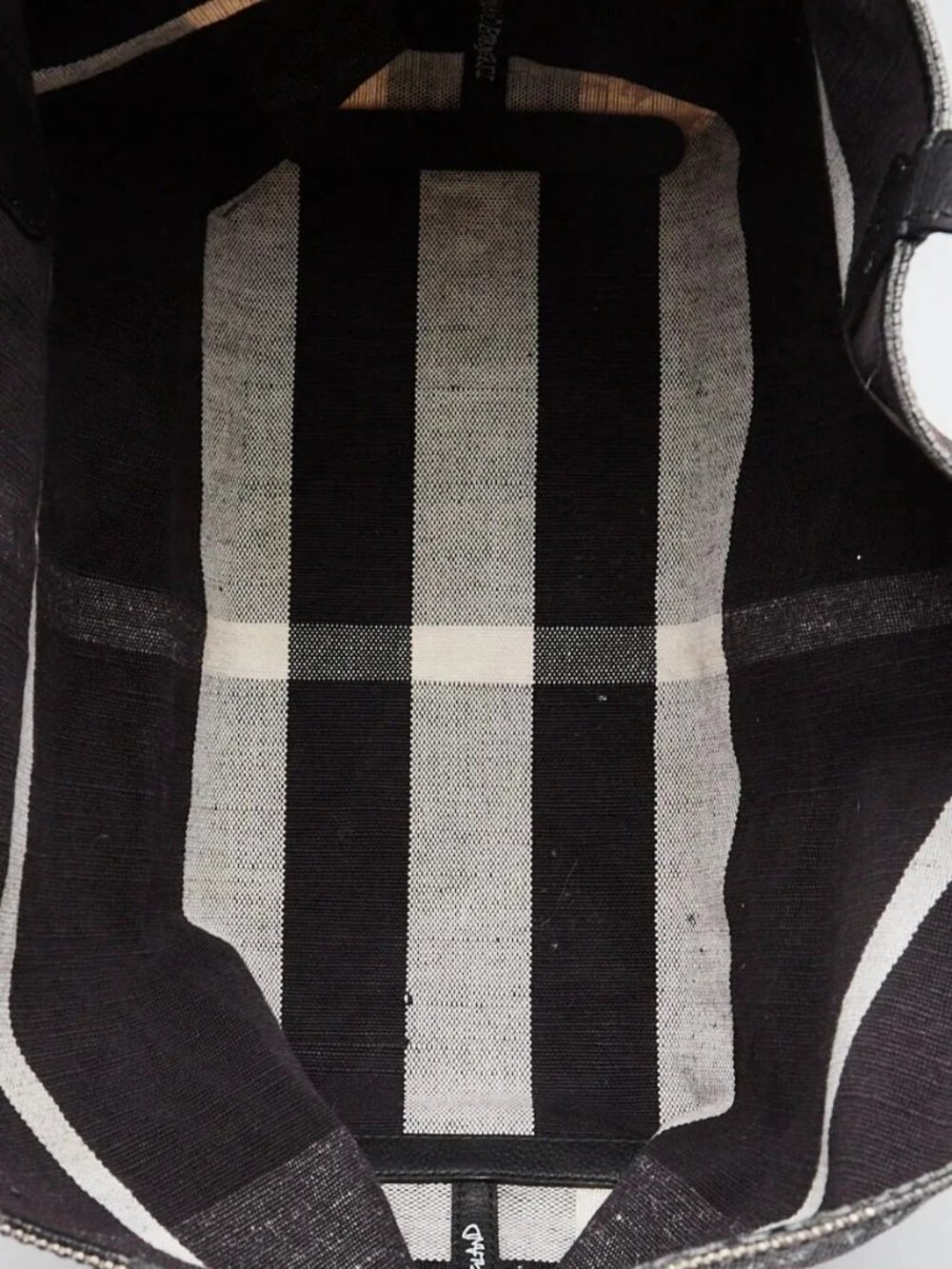 Burberry Black Classic Check Canvas Doodle Reversible Tote Bag - Picture 9 of 10